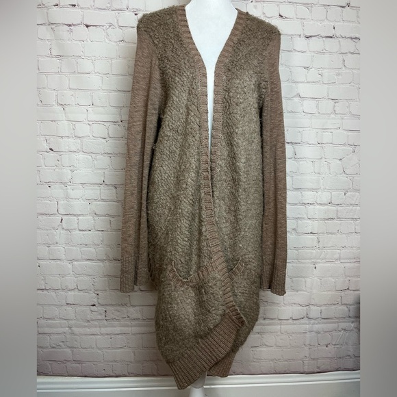 Sleeping on Snow Tan Multi-Texture Open Cardigan - Picture 1 of 16